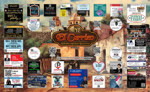 Tabletop advertising display at El Carrizo Mexican Restaurant