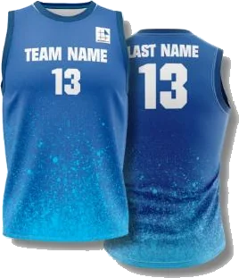 Splatter custom volleyball jersey, front and back