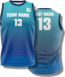 Sunset Fade custom volleyball jersey, front and back