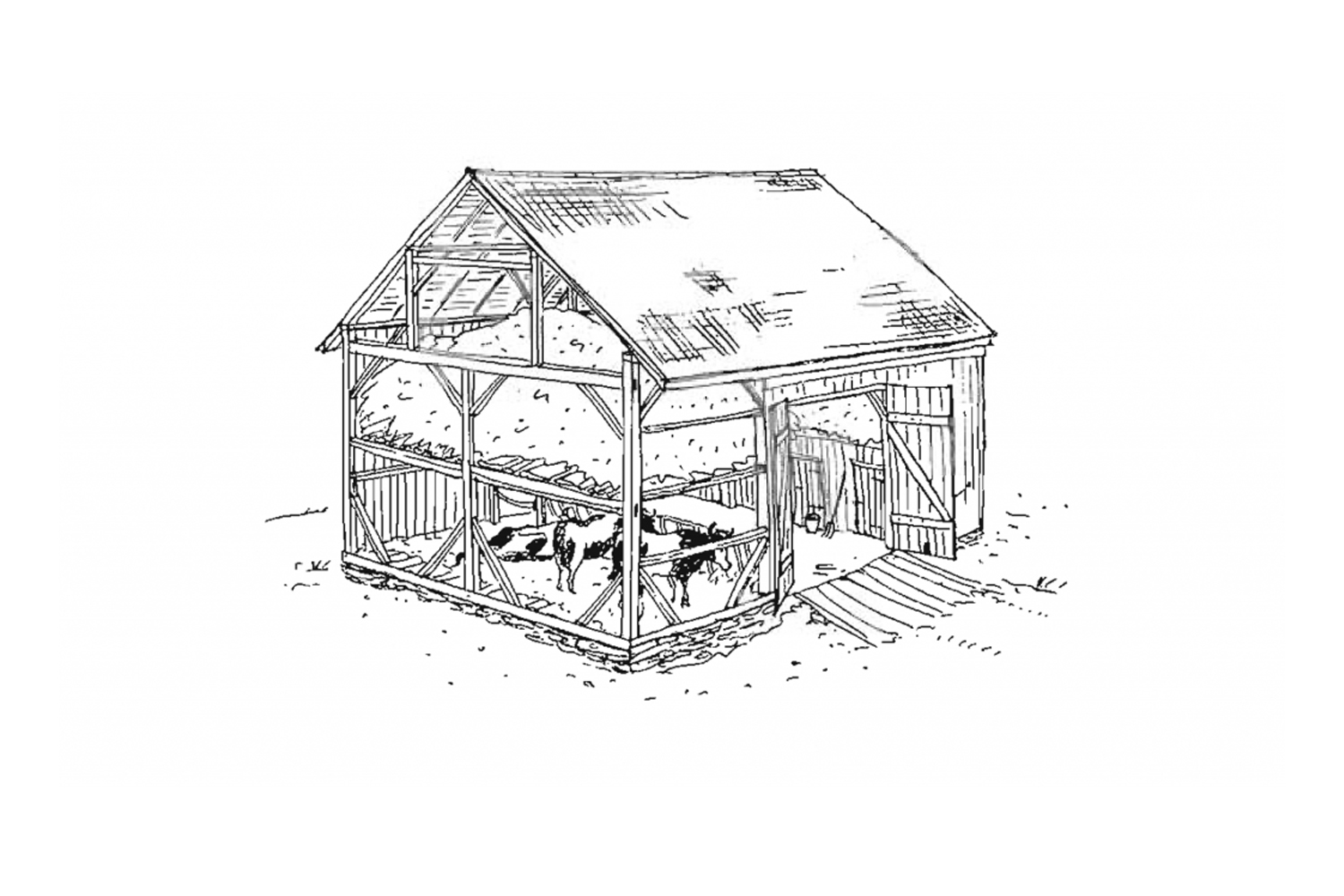 English Style Post and Beam — original barn structure